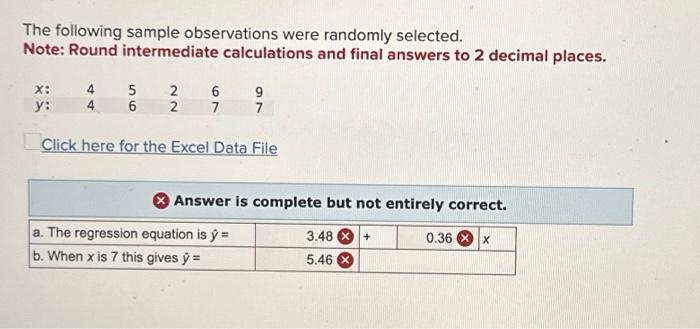 Solved The following sample observations were randomly | Chegg.com