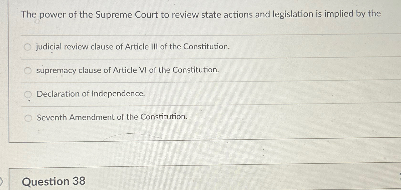 The power of the supreme court to review state actions and legislation comes from sales