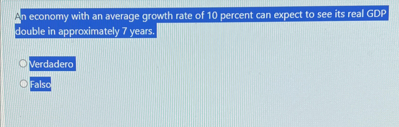 Solved An economy with an average growth rate of 10 ﻿percent | Chegg.com