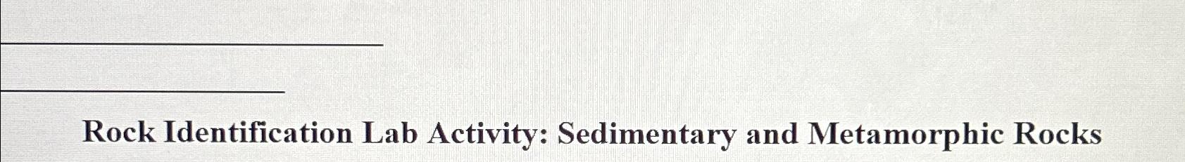 Solved Rock Identification Lab Activity: Sedimentary and | Chegg.com
