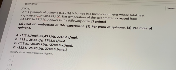 Solved 3 points point Save Answer QUESTION C1061 A4.4g | Chegg.com