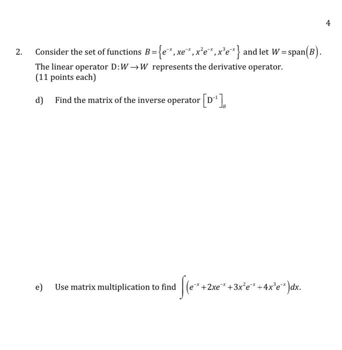 Solved Х M5 E4 F20.pdf 2 Consider the set of functions | Chegg.com