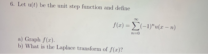 Solved 6. Let u(t) be the unit step function and define f(x) | Chegg.com
