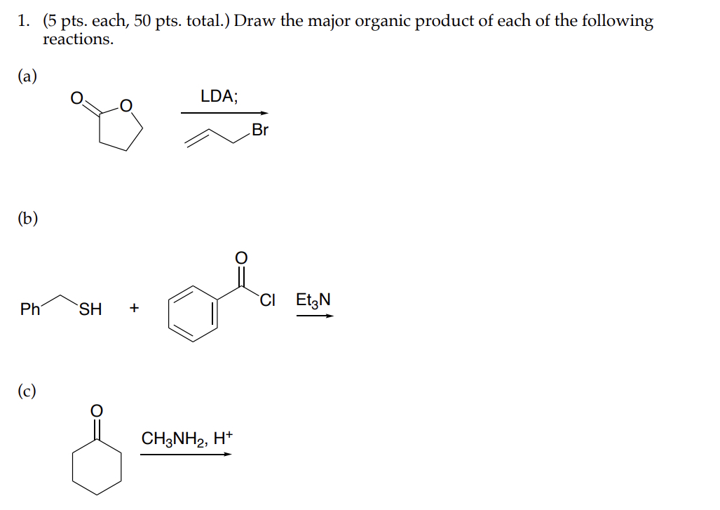 Solved Draw the major organic product of each of the | Chegg.com