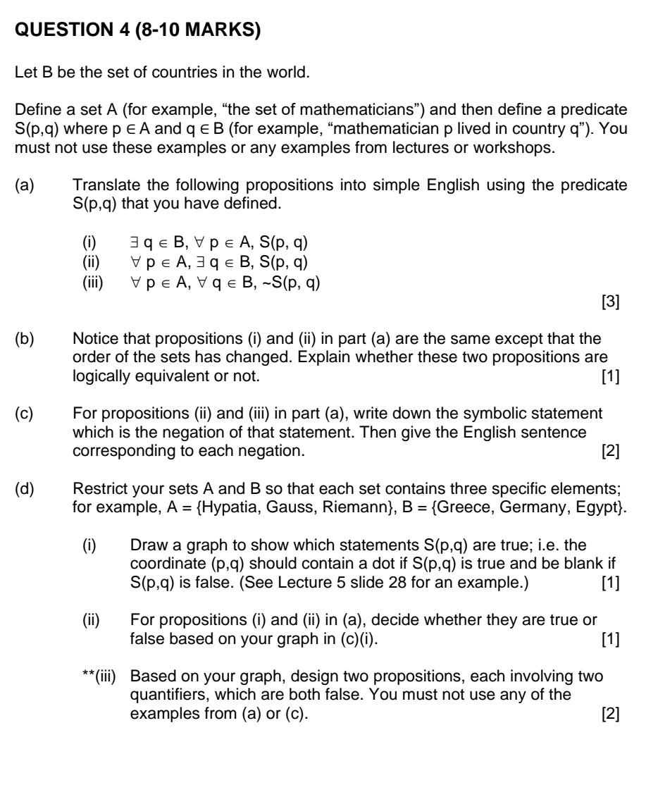 Solved QUESTION 4 (8-10 MARKS) Let B Be The Set Of Countries | Chegg.com