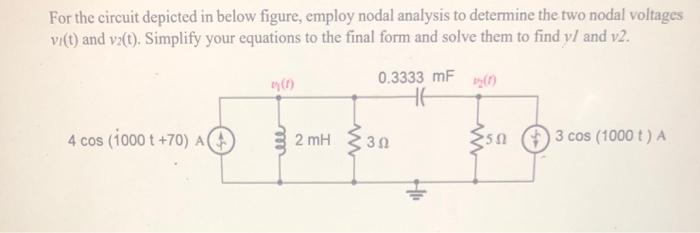 Solved For the circuit depicted in below figure, employ | Chegg.com