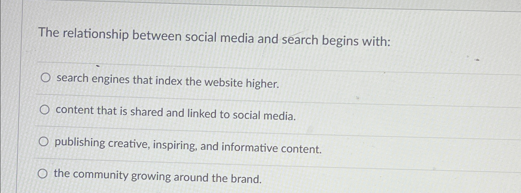 Solved The relationship between social media and search | Chegg.com