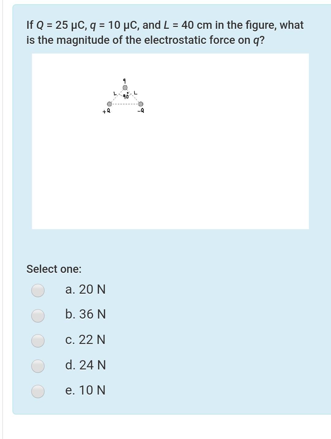 Solved If Q 25 Uc Q 10 Uc And L 40 Cm In The Figure Chegg Com