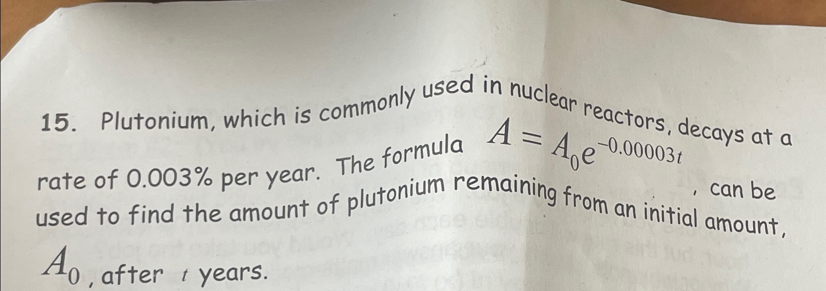 Solved Plutonium, which is commonly used in nuclear | Chegg.com