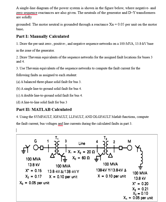 Solved A single-line diagram of the power system is shown in | Chegg.com