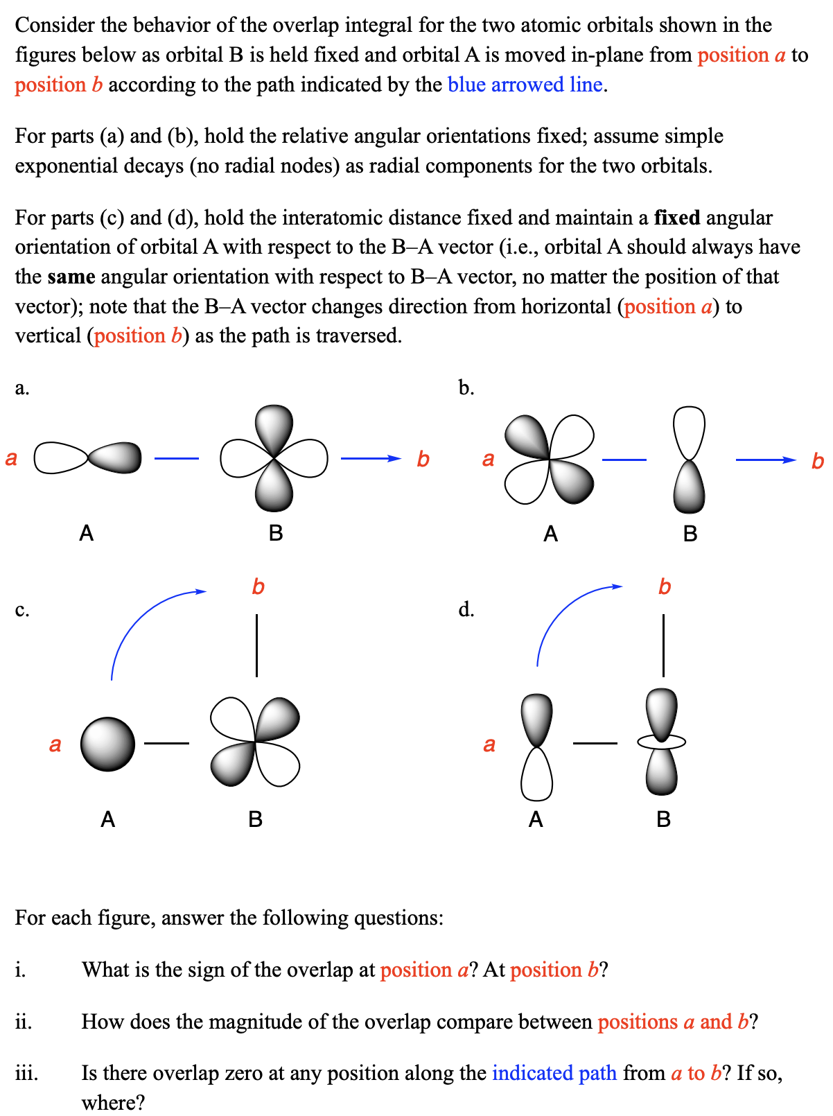 Solved Consider the behavior of the overlap integral for the | Chegg.com