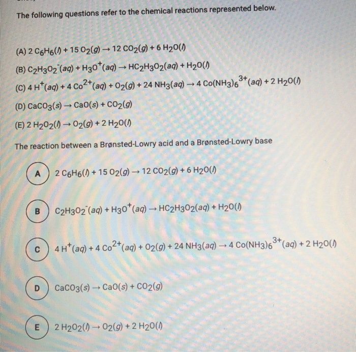 Solved The following questions refer to the chemical | Chegg.com