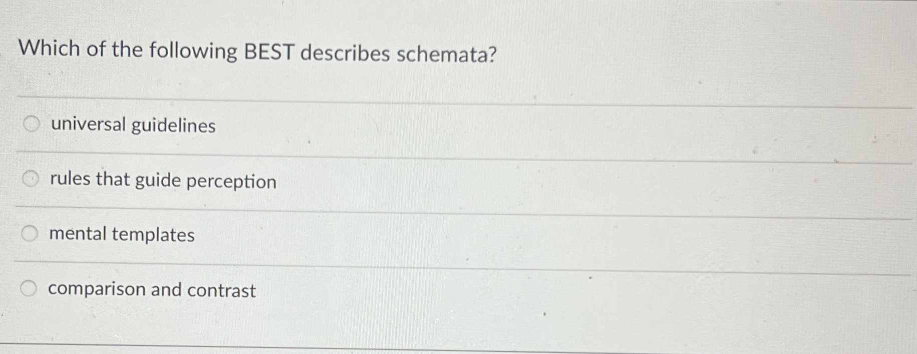 Solved Which of the following BEST describes | Chegg.com