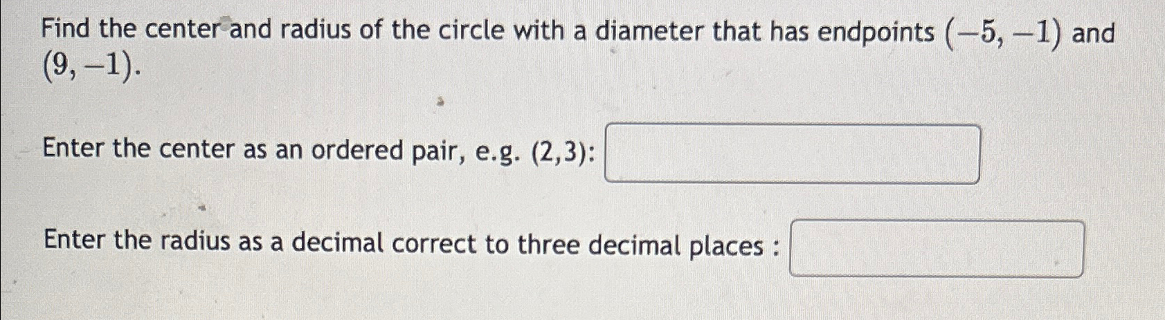 Solved Find The Center And Radius Of The Circle With A 