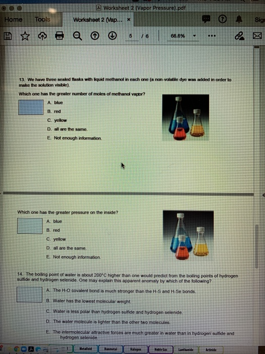 dye and vap Solved Worksheet 2 (Vapor Pressure).pdf Worksheet 2 (Vap