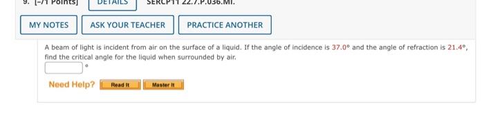 Solved A beam of light is incident from air on the surface | Chegg.com