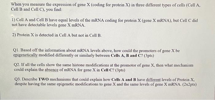 Solved When You Measure The Expression Of Gene X (coding For 