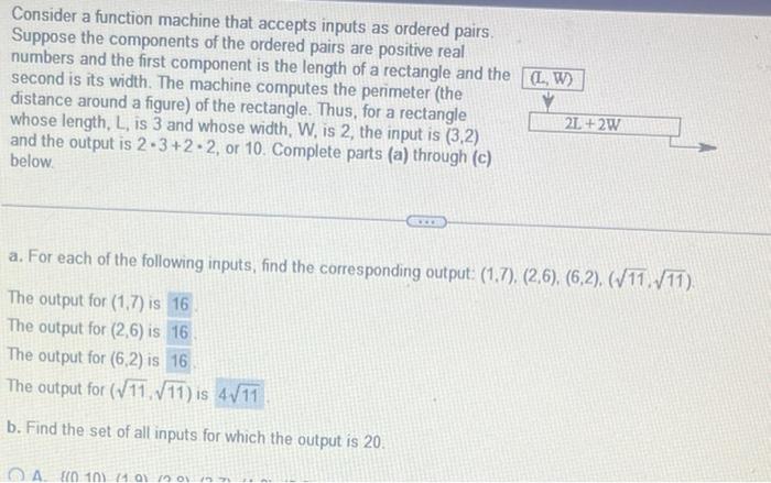 Solved Consider a function machine that accepts inputs as | Chegg.com