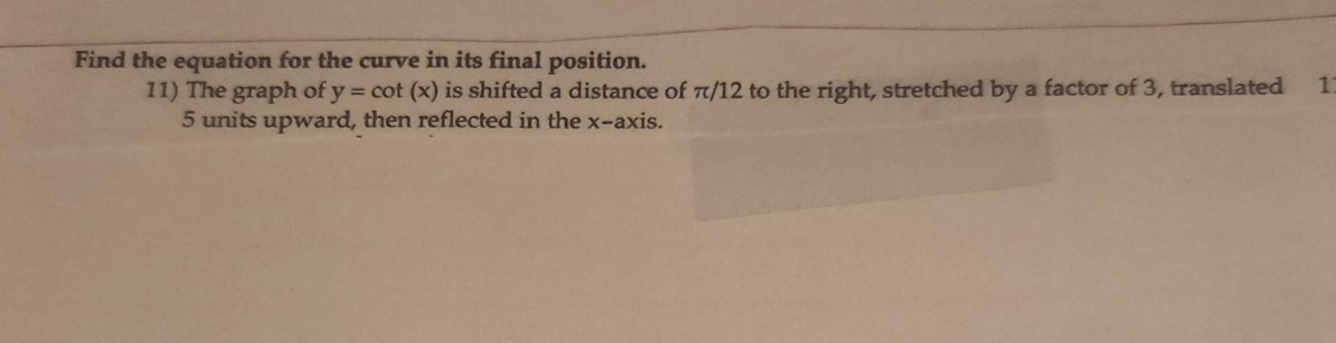 Solved Find the equation for the curve in its final | Chegg.com