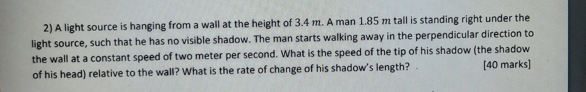 Solved A light source is hanging from a wall at the height | Chegg.com