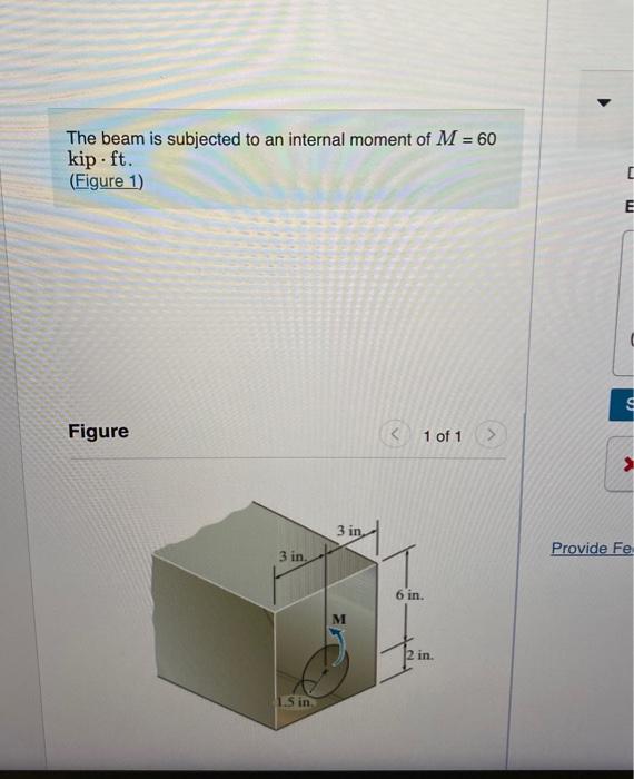 Solved The Beam Is Subjected To An Internal Moment Of M=60 | Chegg.com