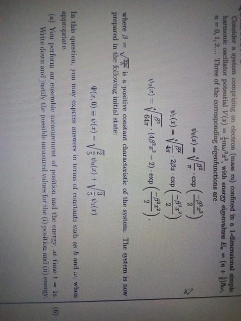 Solved Consider a system comprising an electron (mass m) | Chegg.com