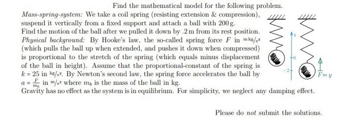 Solved Find The Mathematical Model For The Following | Chegg.com