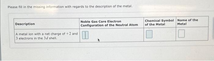 Solved Please fill in the missing information with regards | Chegg.com