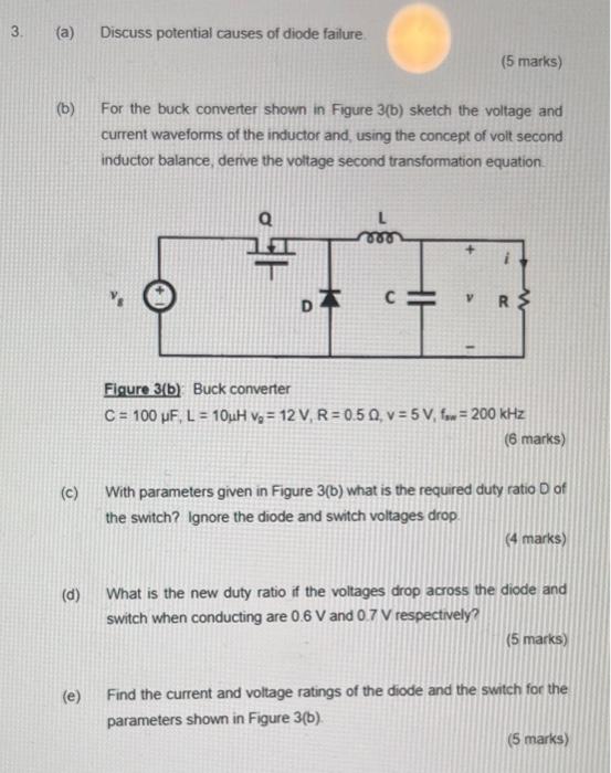 Solved (a) Discuss potential causes of diode failure. (5