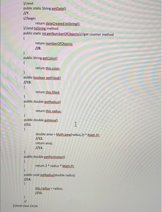 Solved In the classes below, write the comment line which | Chegg.com