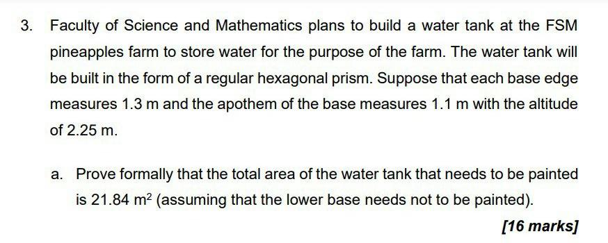 Solved Faculty of Science and Mathematics plans to build a | Chegg.com
