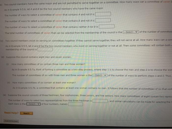Solved A student council consists of 15 students. (a) How