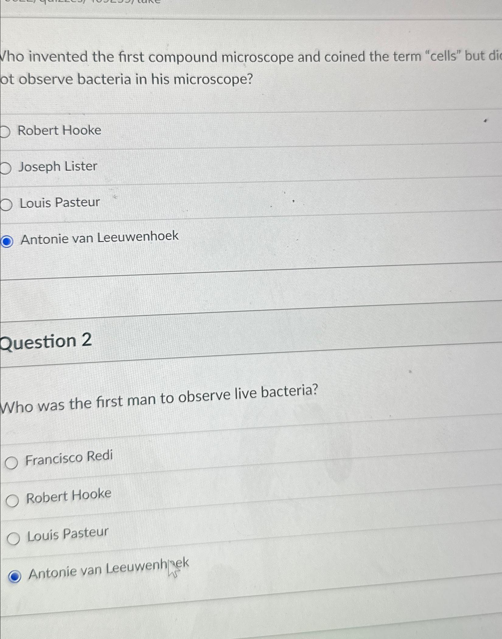 Solved Who invented the first compound microscope and coined