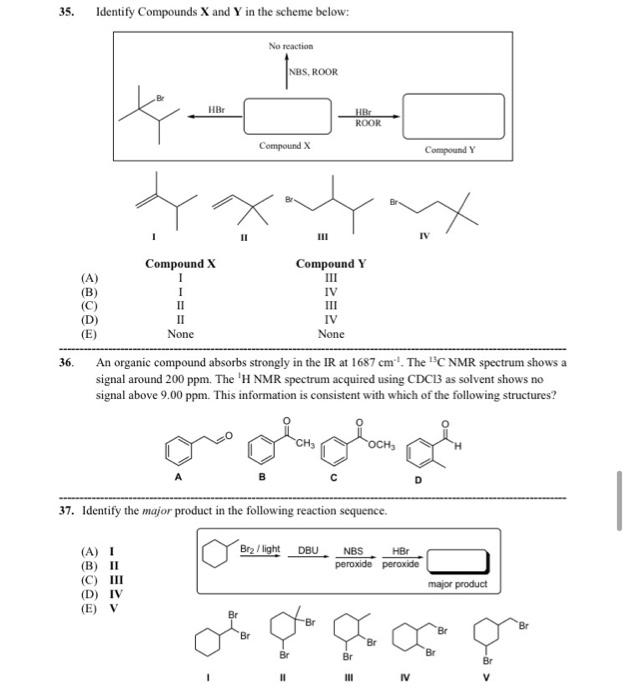 Solved Identify Compounds X And Y In The Scheme Below Chegg Com