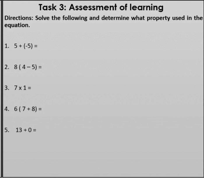 Solved Task 3: Assessment Of Learning Directions: Solve The | Chegg.com