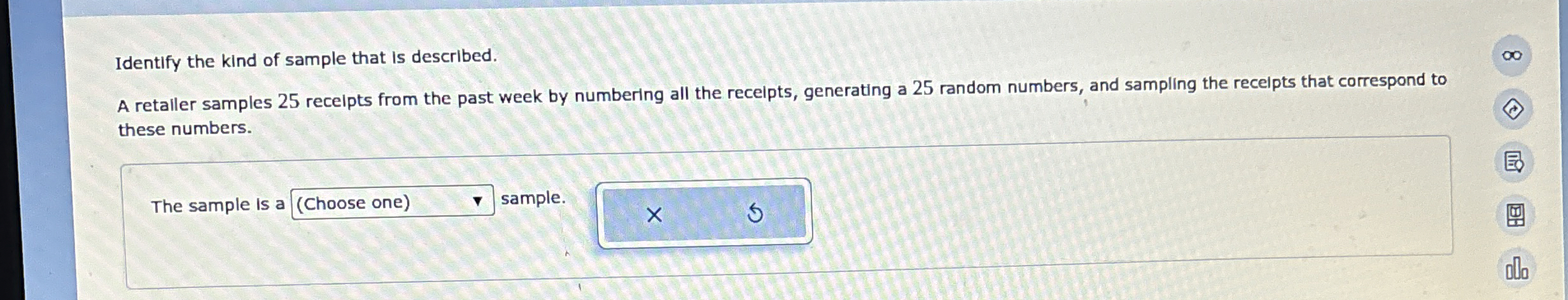 Identify the kind of sample that is described.A | Chegg.com