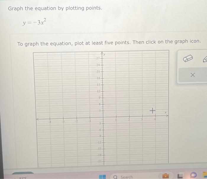 graph the equation x 3 2 by plotting points