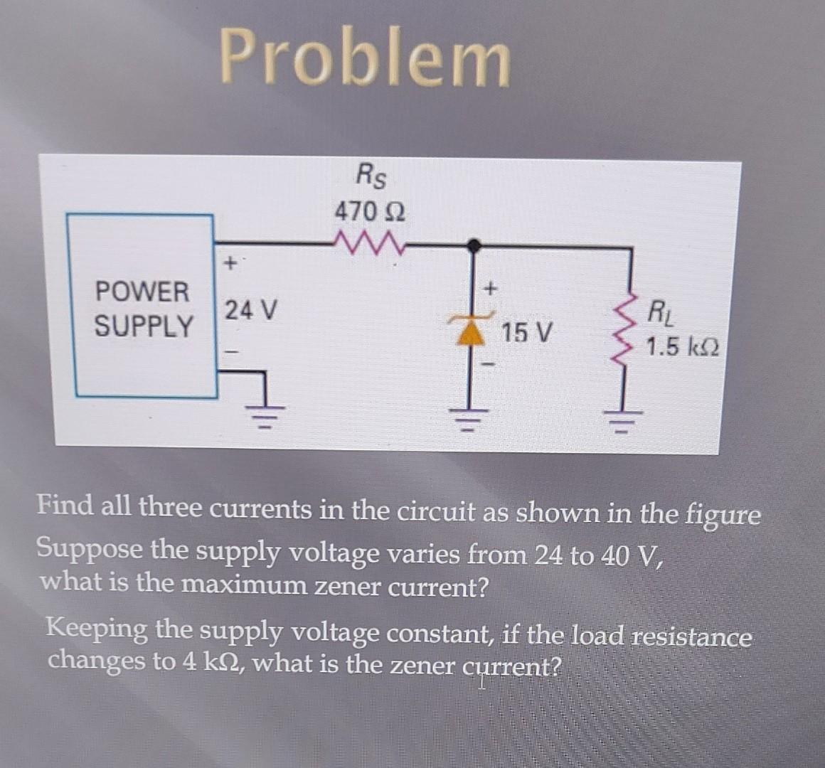Solved Problem Find all three currents in the circuit as | Chegg.com