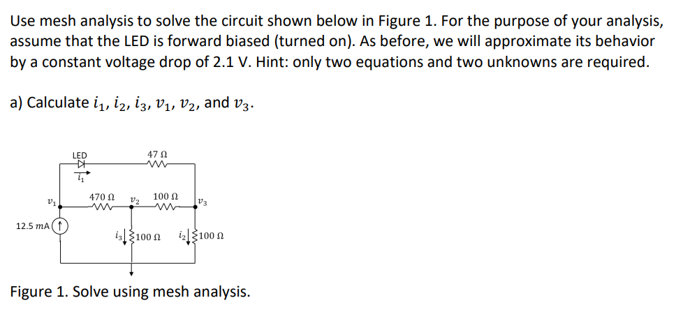 Use mesh analysis to ﻿solve the circuit shown below | Chegg.com