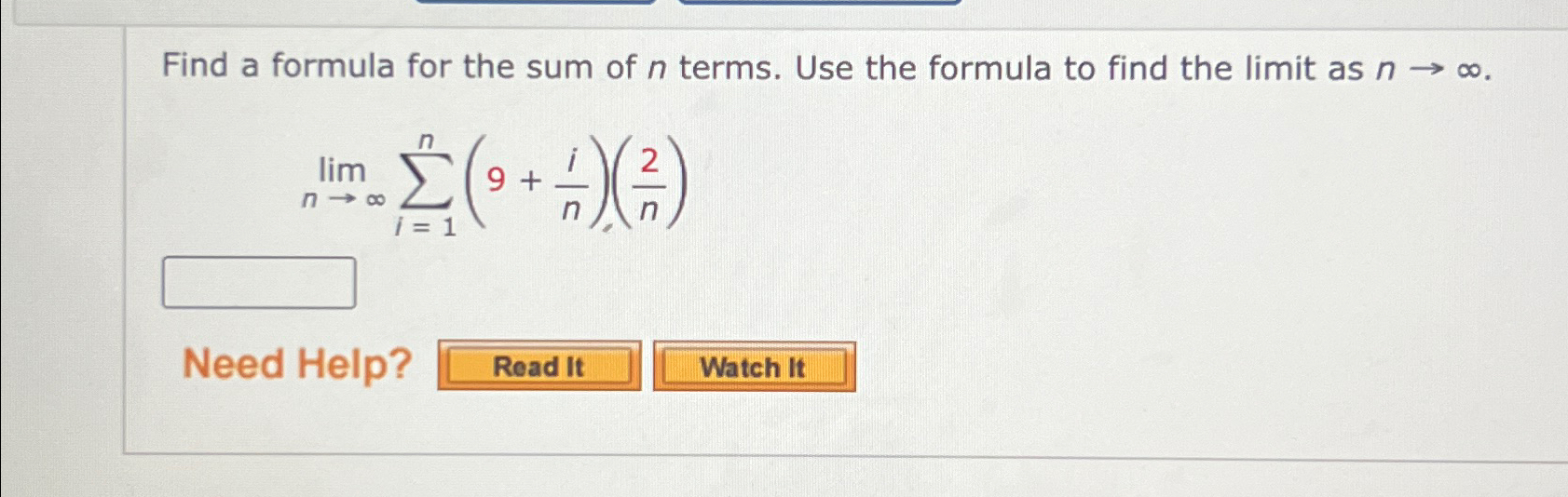 Solved Find a formula for the sum of n ﻿terms. Use the | Chegg.com