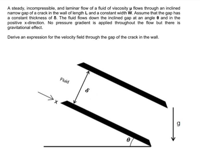 Solved A steady, incompressible, and laminar flow of a fluid | Chegg.com