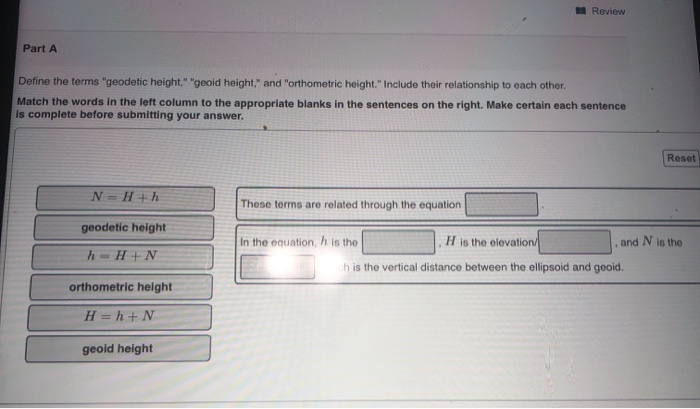 Solved Review Part A Define the terms 