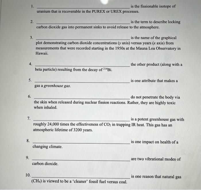 Solved 1. Is The Fissionable Isotope Of Uranium That Is | Chegg.com