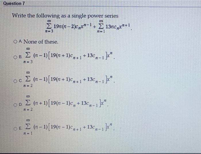 Solved Question 7 Write the following as a single power | Chegg.com