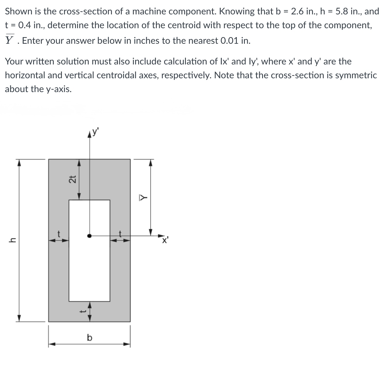 Cross Section Machine Part Solved Shown is the cross-section of a machine component. | Chegg.com