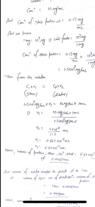 Solved 5) If we need 100 ul of a 0.1 ug/ul solution. How | Chegg.com