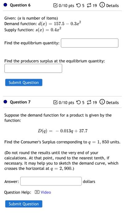 Solved Question 4 B0/10 Pts 5 5 19 Details 55 - Given: (x Is | Chegg.com