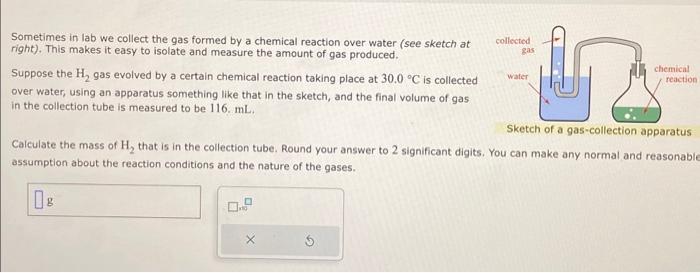 Solved Sometimes in lab we collect the gas formed by a | Chegg.com