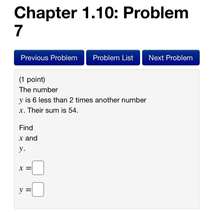 Solved Chapter 1.10: Problem Previous Problem Problem List | Chegg.com