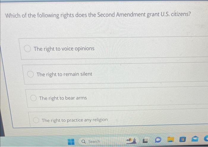 Which of the following rights does the Second | Chegg.com